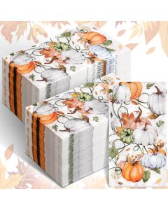 Sinmoe 200 Pcs Thanksgiving Pumpkin Paper Guest Napkin Fall Disposable Hand Towel for Bathroom Decorative Paper Guest Towel Autumn Harvest Thanksgiving Napkin for Dinner Bathroom Holiday Party
