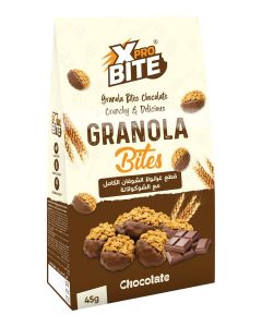 XPro Bite Granola Bites / Chocolate Flavor / High Fiber / Whole Grain / Energy Boost Snack / 45g Pack