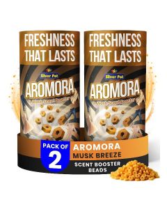 Aromora Fabric Deodorizer Musk Breeze - Pack of 2 - Laundry Perfume In-Wash Scent Booster Beads 200g , Refreshing Long-Lasting Laundry Fragrance, Suitable for Use with Fabric Softeners and Detergents