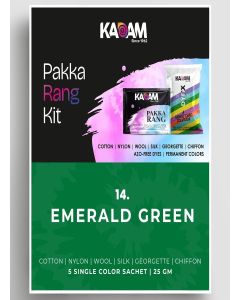 Kadam Pakka Rang Fabric Dye Colour / Emerald Green / 25g Pack / Includes DyFix Color Fixer / Permanent Fabric Dyes for Old Faded Jeans and Clothes