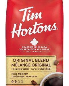 Tim Hortons Original Blend Ground Coffee, Fine Grind, Medium Roast, 300g