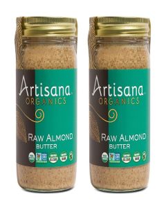 Artisana Organics Raw Almond Butter (2 Pack, 14oz Jars) / No Sugar Added, No Palm Oil, Vegan, Paleo and Keto Friendly, Non-GMO