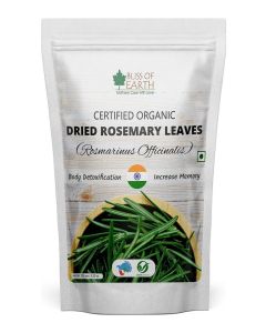 Bliss of Earth Dried Rosemary Leaves Certified Organic Rosmarinus Officinalis Great for Tea, Cooking, Hair & Memory 100GM