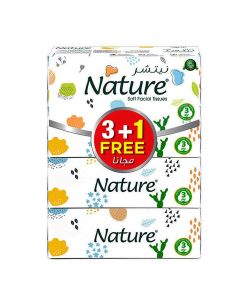 Facial Tissue 120 Sheets x 3 Ply Premium Quality Pack of 3+1 Free White