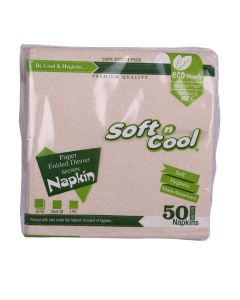 Brown Paper Dinner Napkins 33×33cm , Eco-Friendly Disposable Napkins , 50 Pieces
