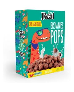 Real Flakes - Brownies Pops – Healthy High-Protein Cereal, Low Sugar, Preservative-Free, 12g Protein per Serving – Perfect for Breakfast or On-the-Go, 250g Pack