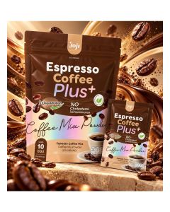 JOJI Espresso Coffee Plus+ Coffee Mix Powder / Arabica Coffee with L-Carnitine, Inulin & Green Coffee Bean Extract / No Cholesterol