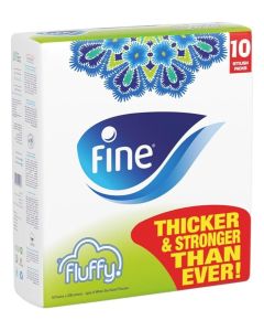 FINE FACIAL TISSUE PACK 200 SHEETS X 2 PLY, BUNDLE OF 10 STERILIZED FLUFFY TISSUES