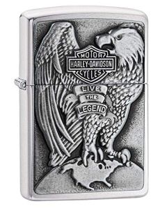 Zippo HarleyDavidson Full Faced Eagle High Polish Chrome Emblem Pocket Lighter