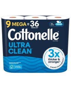 Cottonelle Ultra Clean Toilet Paper 9 Mega Rolls 36 Regular Rolls Packaging May Vary