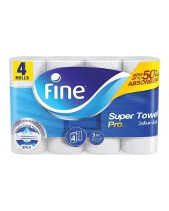 Super Towel Pro, Highly Absorbent, Sterilized 3 Ply 60 Sheets (Pack Of 4)
