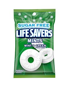 LIFE SAVERS WintOGreen Sugar Free Green Bag Individually Wrapped Breath Mints Hard Candy 275 oz Bag