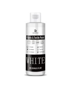 White Fabric Paint 85 oz Permanent NonToxic Textile Paint for Clothes DIY Fabric Painting on Tshirts Shoes Leather Jeans Bags Canvas
