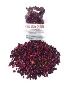 Red Rose Petals - Pure, All Natural & Edible Dried Flower For Herbal Tea, Decoration, Sprinkles, Topping On Cupcakes, Desserts Net Weight: 0.35Oz/10G