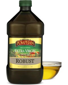 Pompeian Robust Extra Virgin Olive Oil - First Cold Pressed, Full-Body Flavor, Ideal for Salad Dressings and Marinades, 3 Liters