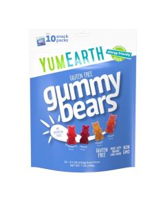 YumEarth Organic Fruit Flavored Gummy Bears 10 7oz Snack Packs Allergy Friendly Gluten Free NonGMO Dye Free