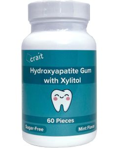 crait Hydroxyapatite Gum with Xylitol - Sugar-Free Mint Chewing Gum, 60 Pieces