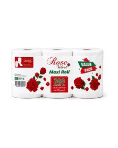 Maxi Roll, 300 Meter, Pack of 3 Rolls / Long-Lasting Paper Towels for Kitchen, Cleaning & Everyday Household Use