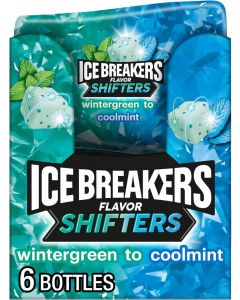 ICE BREAKERS Flavor Shifters Wintergreen to Coolmint Sugar Free Chewing Gum - 6 Bottles (3.24 oz each, 40 Pieces)