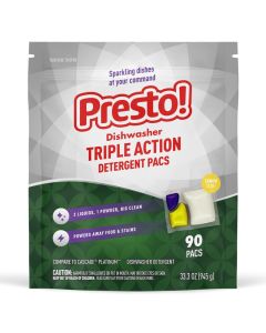 Brand Presto Triple Action Dishwasher Pacs Lemon Scent 90 Count