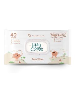 Baby Wipes with Organic Coconut Oil (40 Wipes)
