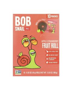 Bob Snail, Fruit Rolls, Apple-Strawberry, 10 Pouches, 0.35 oz (10 g) Each