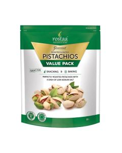 Rostaa Gourmet Roasted And Salted Pistachio Perfectly Salted With Low Sodium Salt- 170gms