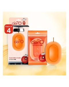 Aer O Musk After Smoke Car Air Freshner Gel, Pack of 4