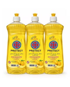 Protect Lemon Dishwashing Liquid With 3X Grease Removal- 3pcs