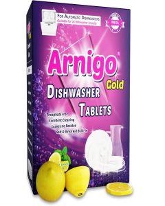 Arnigo Gold Dishwasher Tablets for Outstanding Cleaning, Contains Rinse Aid & Shiner, Phosphate Free, Corrosion Protection, for Crystal Clear and Haze-free Shine, Dishwasher Friendly- 30 Tablets