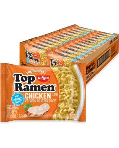 Nissin Top Ramen Chicken Flavor Noodle Soup (Pack of 24)