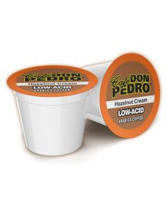 Cafe Don Pedro Hazelnut Cream Low Acid Coffee Pods Compatible with Keurig Kcup Coffee Maker 100 Arabica Battles Heartburn Acidic Reflux 72 count