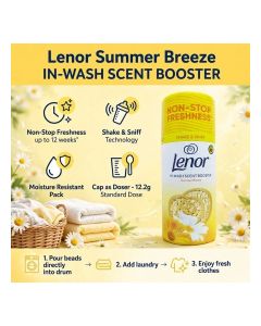 Lenor Summer Breeze In-Wash Scent Booster Beads 155g – Long-Lasting Fabric Fragrance Booster for Washing Machine & Fresh Clothes