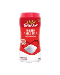 Bayara Iodized Table Salt In Red Bottle- 700gms