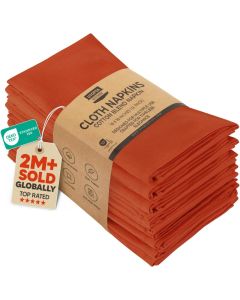 Utopia Kitchen Orange Cloth Napkins 12 Pack 18x18 Inch Absorbent Cotton Blend Washable and Reusable for Halloween Thanksgiving Dinner Restaurant Lunch Wedding and Hotel