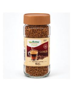 AROMA FRESH Gold 100% Pure Freeze Dried Instant Coffee Made from Premium Robusta Beans, Rich Aroma & Smooth Taste, Product of POLAND - 100g Jar