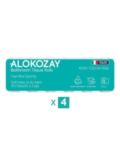 Bathroom Tissues - 160 Sheets x 3 Ply - 12 Rolls x Pack of 4