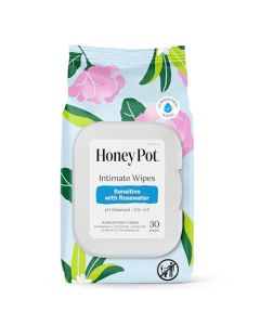 The Honey Pot Company Feminine Wipes Daily PH Balancing Fragrance Sulfate Free Wipes for Intimate Parts Body or Face Hygiene Products Bergamot Rose 30 ct