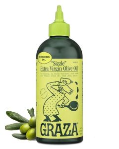 Sizzle Extra Virgin Olive Oil, Cooking Oil - High Polyphenol Peak Harvest EVOO Cooking Oil in a Squeeze Bottle - Single Farm Olives from Spain - 16.9 Fl Oz (500ml)