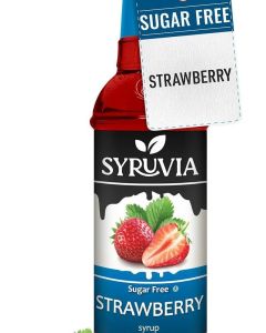 SYRUVIA Sugar-Free Strawberry Syrup - 25.4 Fl Oz, 0 Calories, Kosher & Gluten Free
