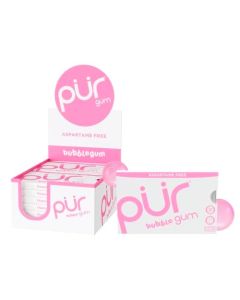 PUR Gum Aspartame Free Chewing Gum 100 Xylitol Natural Bubblegum Flavored Gum 9 Pieces Pack of 12