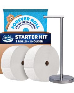 Charmin Toilet Paper Ultra Soft Forever Roll Starter Kit 1 Holder 2 Rolls 2ply Bath Tissue