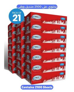 2 Ply Facial Tissue, 2100 Premium Soft Sheets, 21 Packs of 100 Sheets, Slim and Compact Tissue Boxes for Car Use, 100% Cellulose