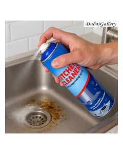 Kitchen Cleaner Strong Degreasing Agent Aerosol Spray, Heavy Duty Kitchen Grease Remover for Stovetops, Range Hoods, Ovens and Cabinets, Fast Acting Oil Stain Cleaner, Quick Cleaning Formula, Convenient Household Cleaning Solution, 500ml