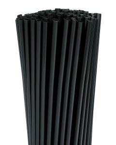 Black Straws,200 Pcs Long Disposable Plastic Drinking Straws. (0.23''diameter and 10.2"long)-Black