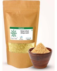 Pure Tree Certified Organic Wheat Daliya lapsi / 400 g / Broken Wheat / Bulgur Wheat / Godhuma Daliya / Gehoon / Rich In Fiber / For Upma, Porridge, Khichdi