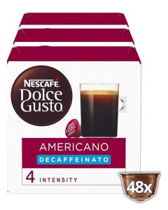 NESCAFE Dolce Gusto Americano Decaf Coffee Pods - total of 48 Coffee Capsules - Decaffeinated Coffee (3 Packs)