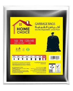 79 Gallons, Pack of 20-Pieces, Size 120*140 cm (10 Trash Bags X 2 Packs) , Heavy Duty Bio-degradable Garbage Bags Flats, Bin Liners