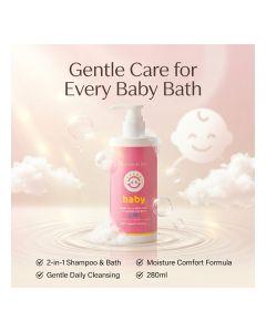 Blooming Day Baby Daily Moisture Shampoo & Bath 2-in-1 280ml / Gentle Baby Shampoo & Body Wash / Hydrating & Soft Care for Delicate Skin