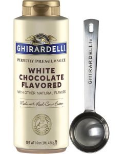 Ghirardelli White Chocolate Sauce, 16 Ounce Squeeze Bottle with Barista Spoon